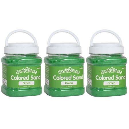 Ready 2 Learn Colored Sand, Green, 2.2 lb. Jar, 3PK CE10103